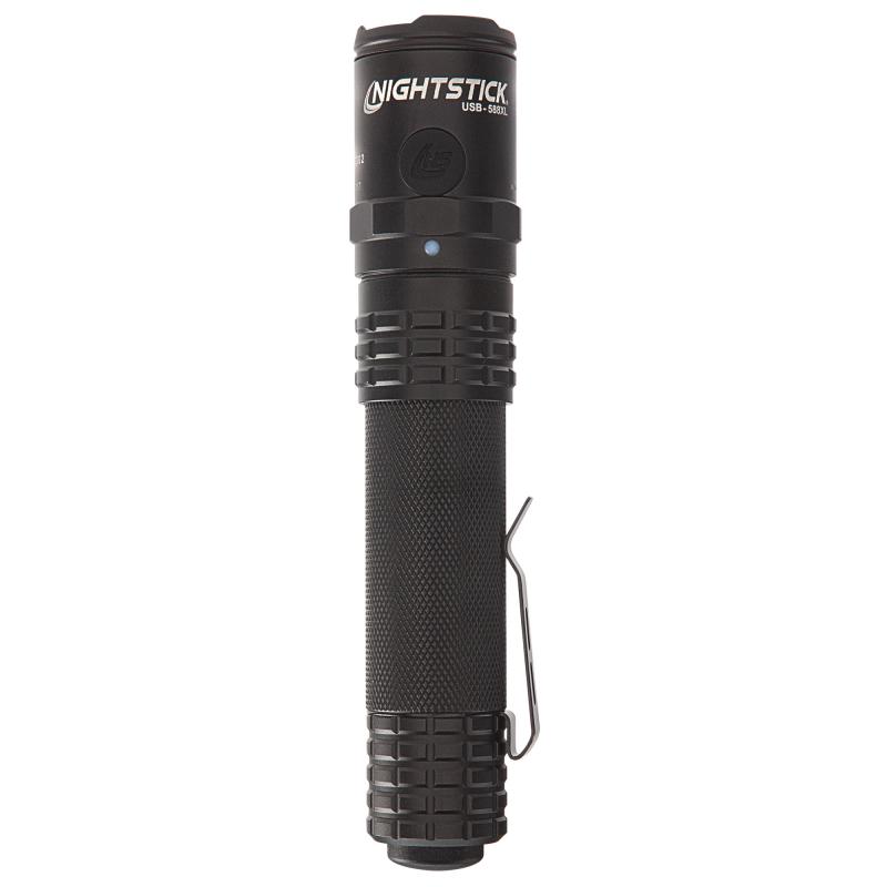 USB-588-T Turbo High Candela USB Tactical Flashlight, Rechargeable, 1100 Lumen, 3 Hour Run Time, Matte Finish, Black USB-588-T