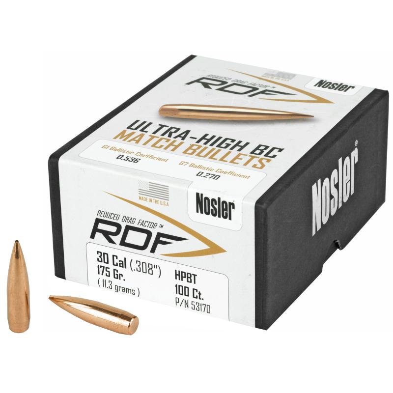 RDF Rifle Bullets .308 Diameter 175 Grain Hollow Point Boattail 100 Per Box