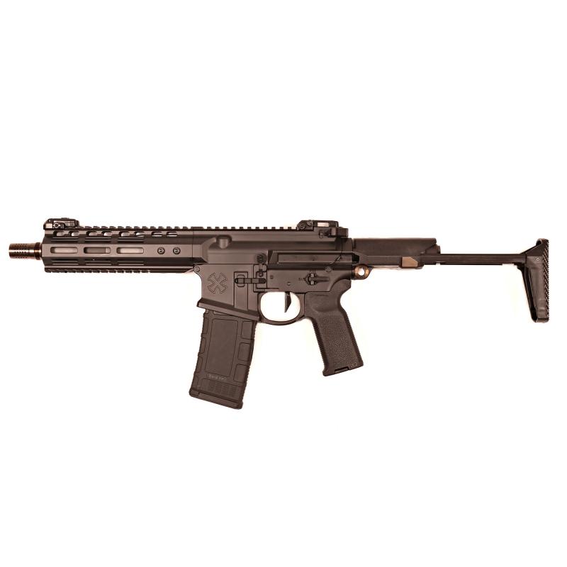 Gen 4, Semi-automatic, Short Barreled Rifle, 300 Blackout, Black Finish, Q Collapsible Stock, 8"  Stainless Steel Barrel, 1:7 Twist, Q Cherry Bomb Muzzle Brake And Bolt Carrier Group, Geissele SD-E Trigger And Charging Handle, NHR 7" MLOK Rail, Magpul MB