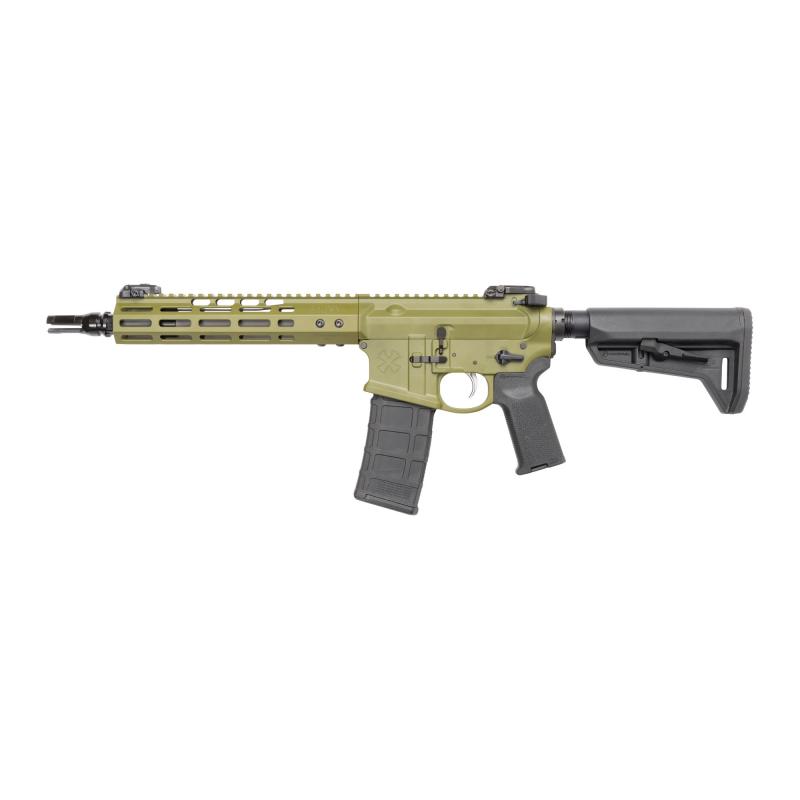 Gen 4, Semi-automatic, SBR, 223 Remington, 556NATO, 10.5", Bazooka Green, Magpul MOE-K2, 30 Rounds, MLOK, 7075 Aluminum, Collapsible Stock, Dead Air Flash Hider 02000727-BG