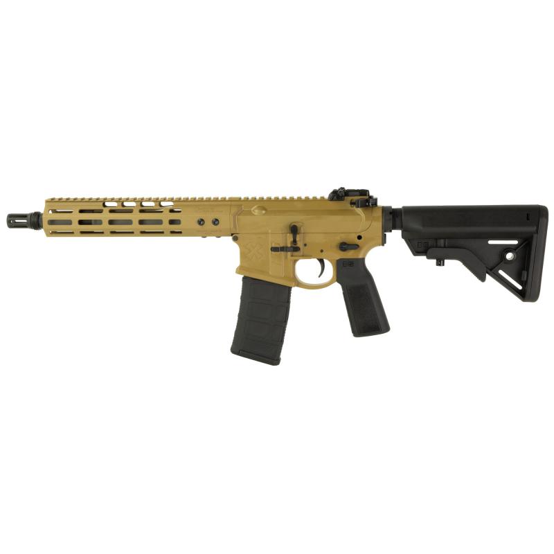 Gen 4, Semi-automatic, SBR, 223 Remington, 556NATO, 10.5", Tiger Eye Brown, Magpul MOE-K2, 30 Rounds, MLOK, 7075 Aluminum, Collapsible Stock, Dead AirFlash Hider 02000727-TE