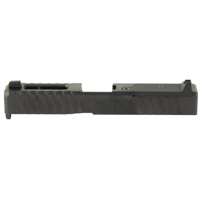 DM Slide, DLC Finish, Black, Direct Mount Optics Ready, For Glock 19 Gen 3, Includes Noveske End Plate, Cover Plate w/Rear Sight, Front Sight 03002514
