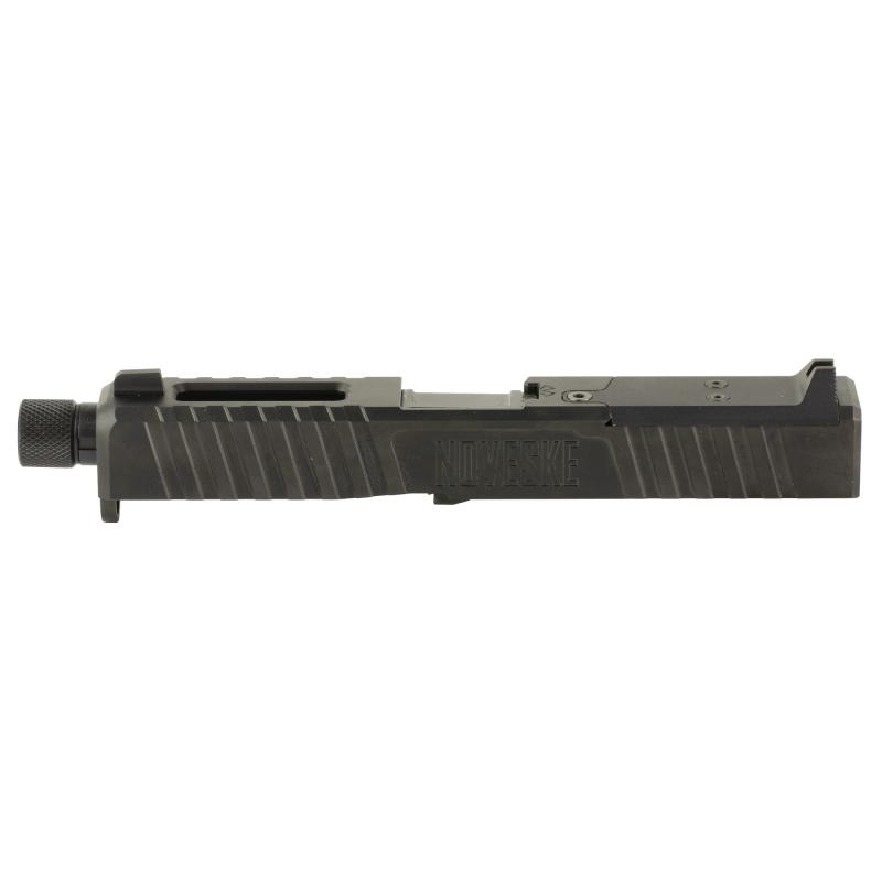 DM Slide, Noveske Barrel Threaded 1/2x28, DLC Finish, Black, Direct Mount Optics Ready, For Glock 19 Gen 3, Includes Noveske End Plate, Cover Plate w/Rear Sight, Front Sight 03002697