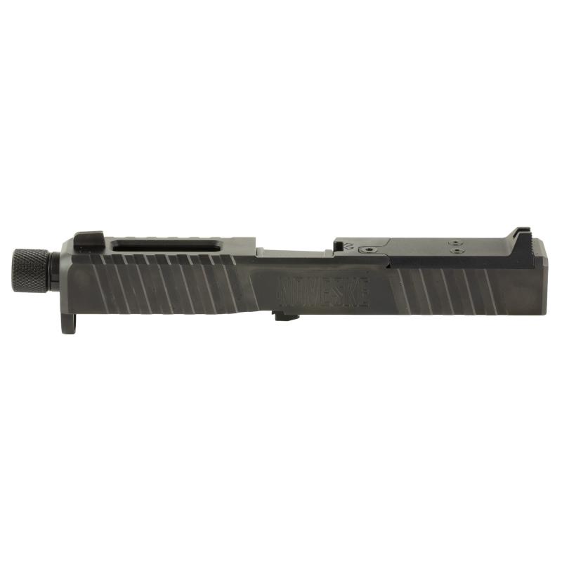 DM Slide, Noveske Barrel Threaded 1/2x28, DLC Finish, Black, Direct Mount Optics Ready, For Glock 19 Gen 5, Includes Noveske End Plate, Cover Plate w/Rear Sight, Front Sight 03002701