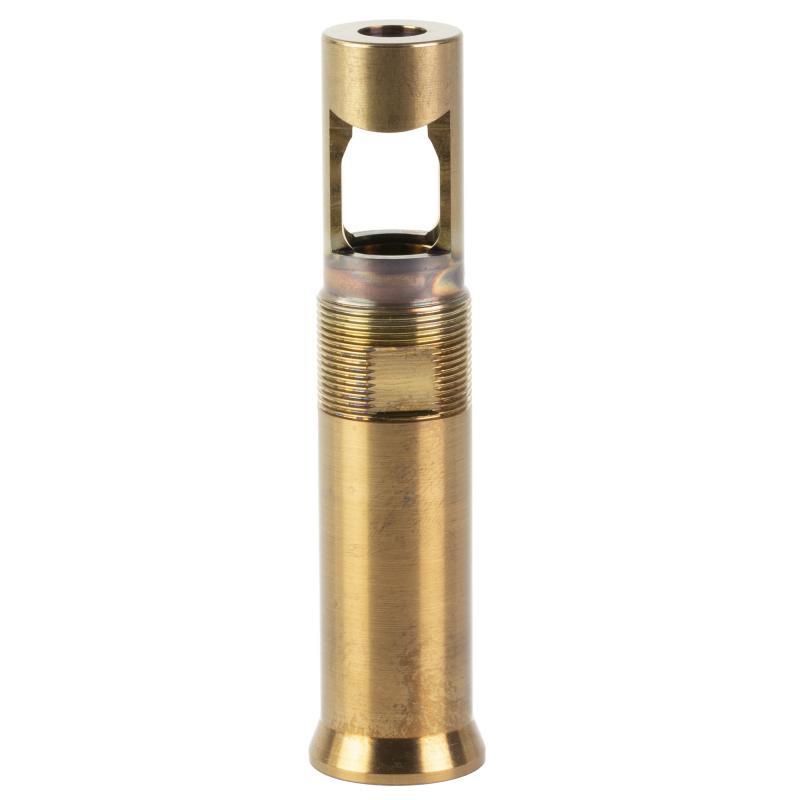 Over the Barrel Muzzle Brake, 1/2X28", For Use with Ops Inc 12 Model, AEM5 and OCM5 Suppressors, Raw Heat Treat Finish, Gold OCL-804