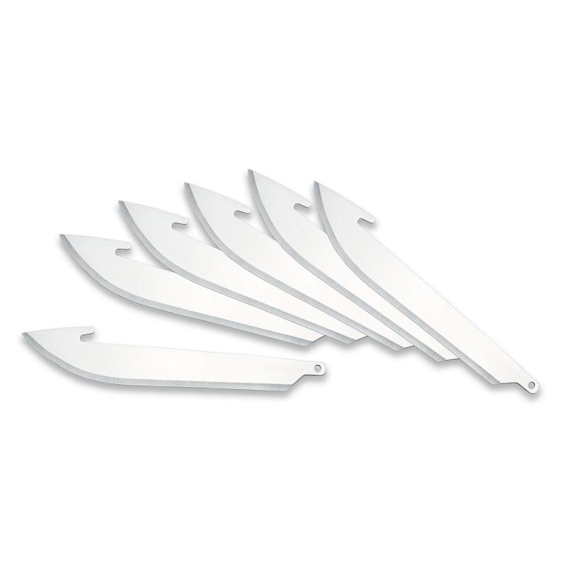 Edge Drop-Point Blades, Plain Edge, 3.5" Blades, 420J2 Stainless Steel, 6 Pack RR-6