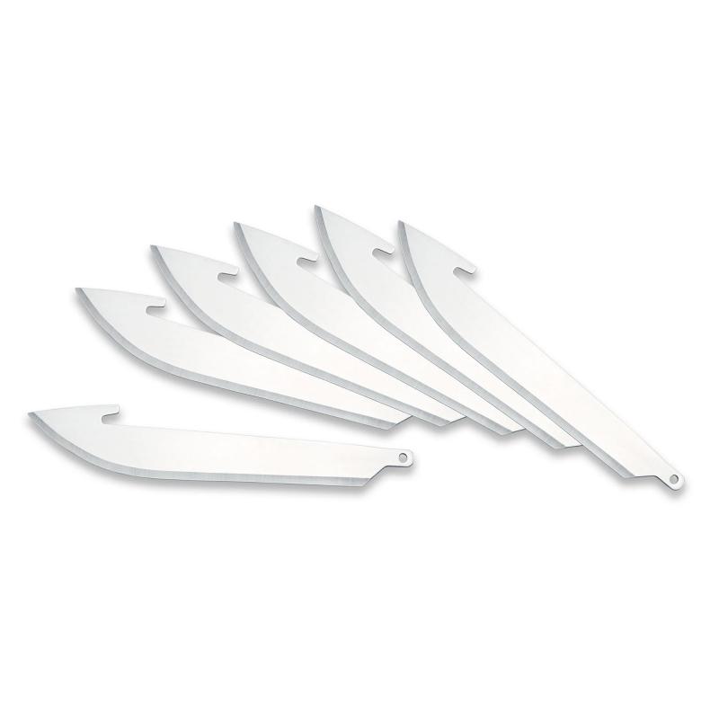 Edge Drop-Point Blades, Plain Edge, 3" Blades, 420J2 Stainless Steel, 6 Pack RR30-6