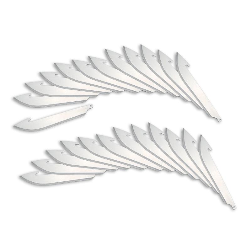 Edge Drop-Point Blades, Plain Edge, 3.5" Blades, 420J2 Stainless Steel, 24 Pack RR35-24