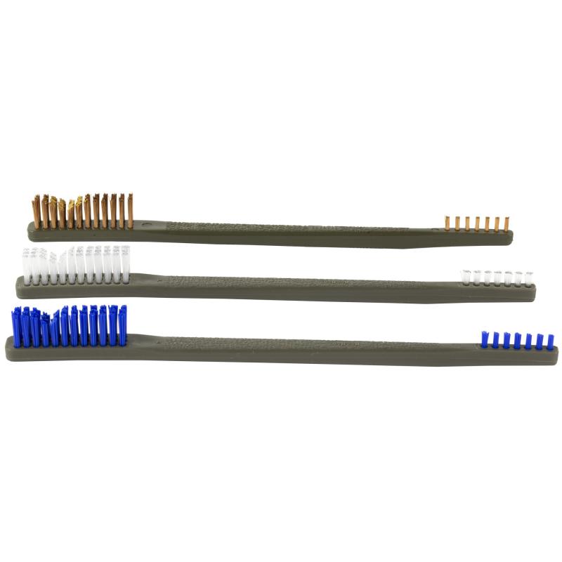 All Purpose Brush Variety Pack Contains 1 White Bristle Nylon Brush 1 Blue Bristle Nylon Brush 1 Bronze Bristle Brush