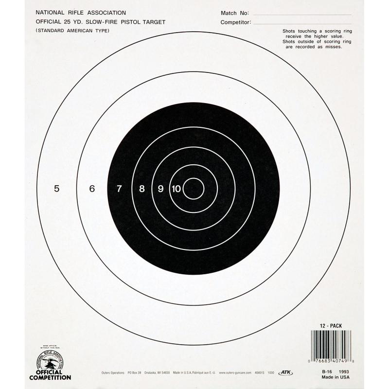 25 Yard Slowfire Paper Target 100 Per Pack