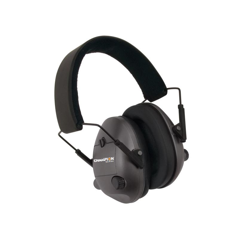 Champion Electronic Ear Muff 25 dB Noise Reduction Black