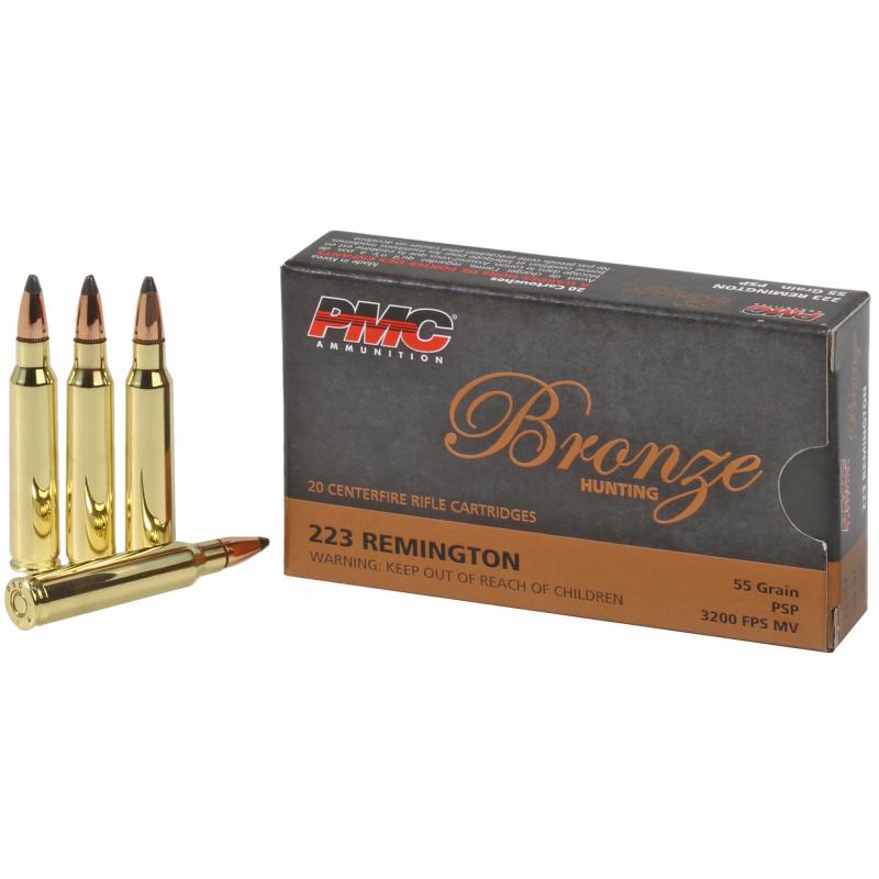 Bronze, 223 Remington, 55 Grain, Soft Point, 20 Round Box 223SP