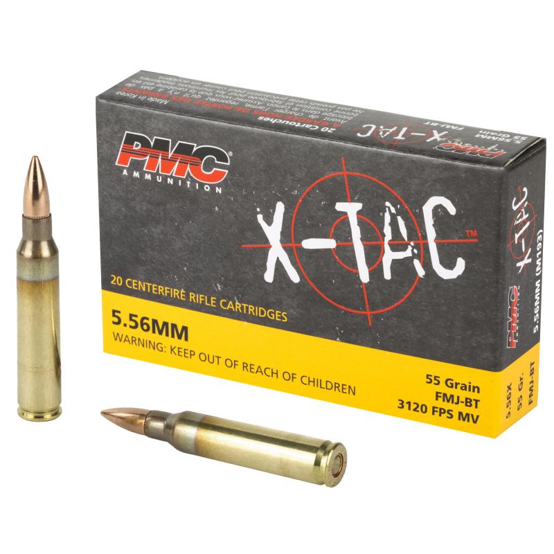 X-Tac Ammunition |5.56mm NATO 55 Grain Full Metal Jacket Boattail Box of 20 Rounds