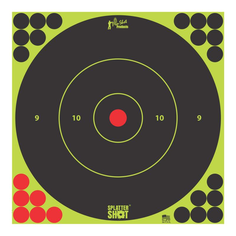 Splatter Shot Bullseye Targets Peel and Stick 12 Inch Green 5 Pack