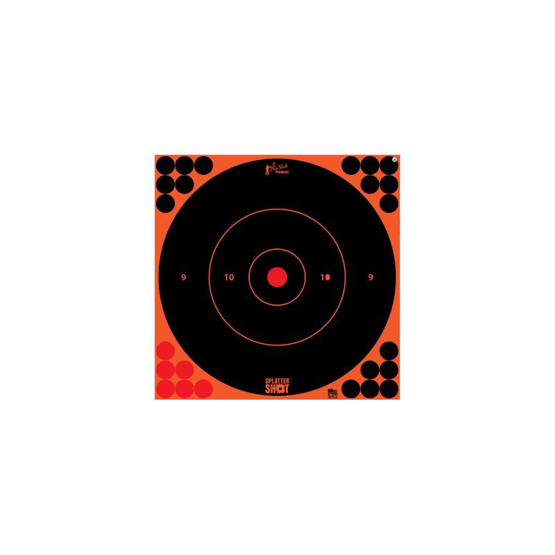 Splatter Shot Bullseye Targets Peel and Stick 12 Inch Orange 5 Pack