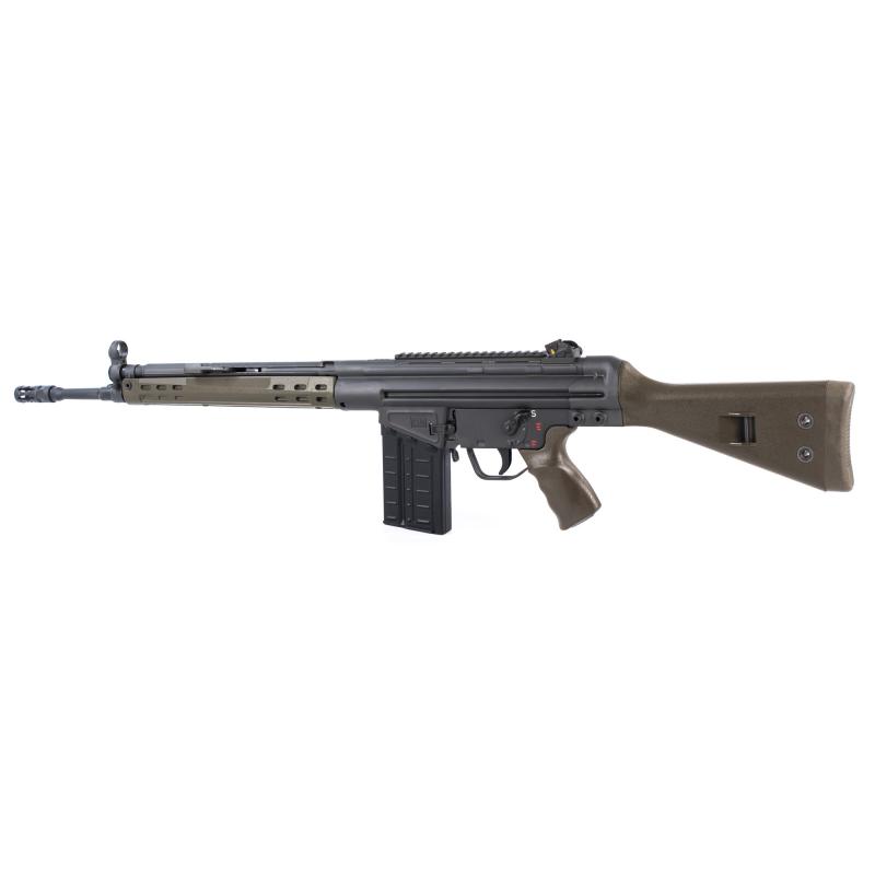 Model PTR 91 G.I. R .308 Winchester/7.62 NATO 18 Inch Match Grade H&K Profile Tapered Barrel Classic H&K Fixed Polymer Stock OD Green 20 Round