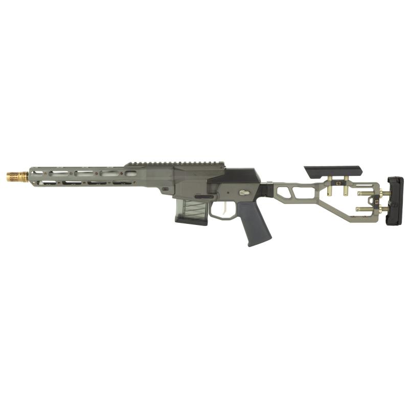 The Fix, Bolt Action, Short Barrel Rifle, 5.56 NATO, 12" Threaded Barrel, 1/2-28, Clear Anodized Finish, Gray, Folding and Adjustable Stock, Two Stage Trigger, Free FLoat Q-Sert Handguard, Right Hand, 10 Rounds, 1 Magazine, Product Finishes, Shade Variat
