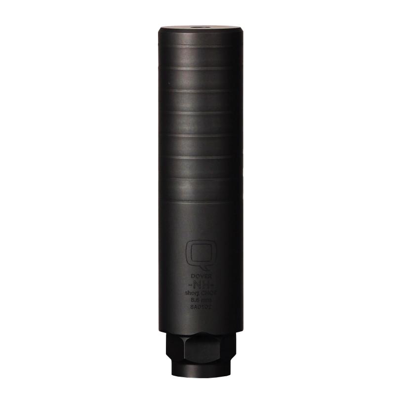 Short CHOP, 338/8.6 Blackout, Stainless Steel Construction, Nitride Finish, Black, 1.75x7.2", Includes XL Cherry Bomb Muzzle Brake with M18x1.5 Thread Pitch SIL-SC-QUICKIE-86