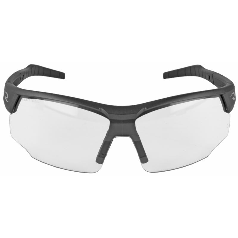 Skybow Glasses, Ballistic Rated, Flexible Temple Tips, Rubberized Nosepiece, Single Lens, Grey/Clear SB0110CS