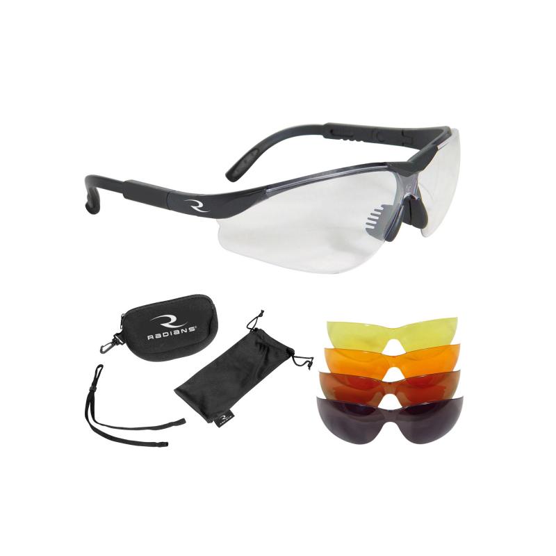 T-85, Glasses, Blk Frame, Clear, Copper, Amber, Orange, Green Mirror, Case/Cloth Bag/Neckcord T85RC