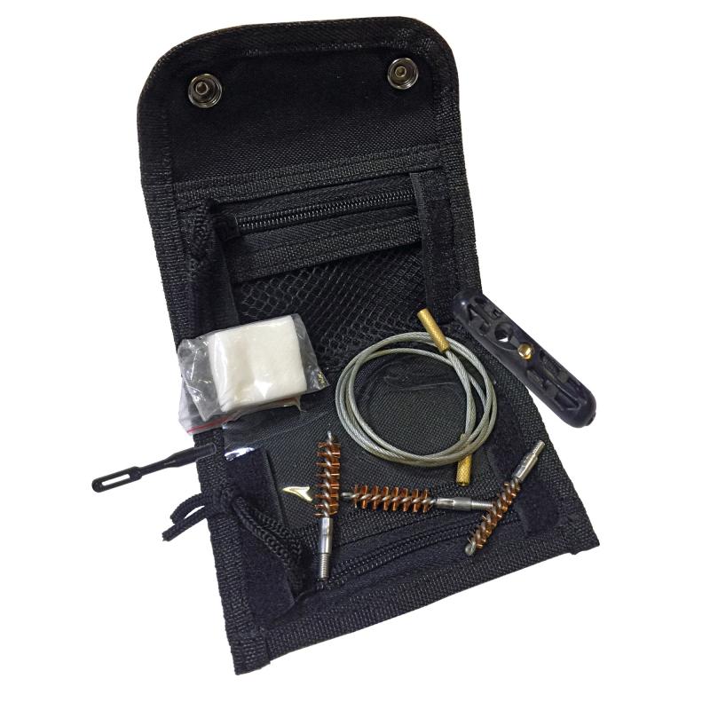 Cleaning Kit, Fits Pistol Calibers, Nylon Pouch, Includes Bore Brushes for .357/.380/9mm, .40/10mm, .44/.45, Patch Puller, Pull Cable with T-Handle, Cleaning Patches 17459