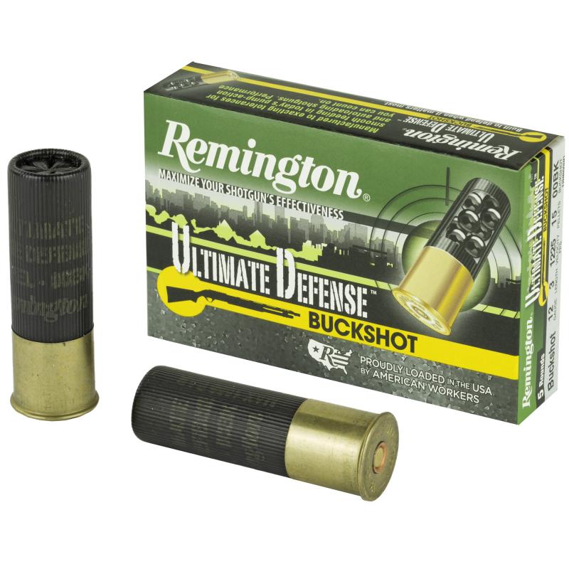 Ultimate Defense Buckshot, 12 Gauge 3", 00 Buck Shotshell, 15 Pellets, 5 Round Box 20633