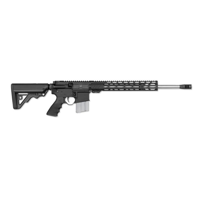 LAR-15M All Terrain Hunter, Semi-automatic, AR, 450 Bushmaster, 16" Stainless Steel Barrel, RRA Operator Muzzle Brake, Anodized Finish, Black, Hogue Rubber Grip, RRA 2-Stage Ultra Match Trigger, Carbine length Gas System, RRA 6 Position Tactical Car Stoc