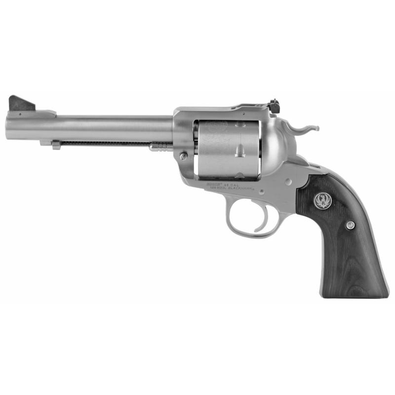 Blackhawk, Convertible, Revolver, Single Action, 45 ACP, 45 Long Colt, 5.5", Stainless Frame, Stainless Steel Finsih, Wood Grips, 6Rd, Adjustable Rear Sight & Ramp Front Sight 00472