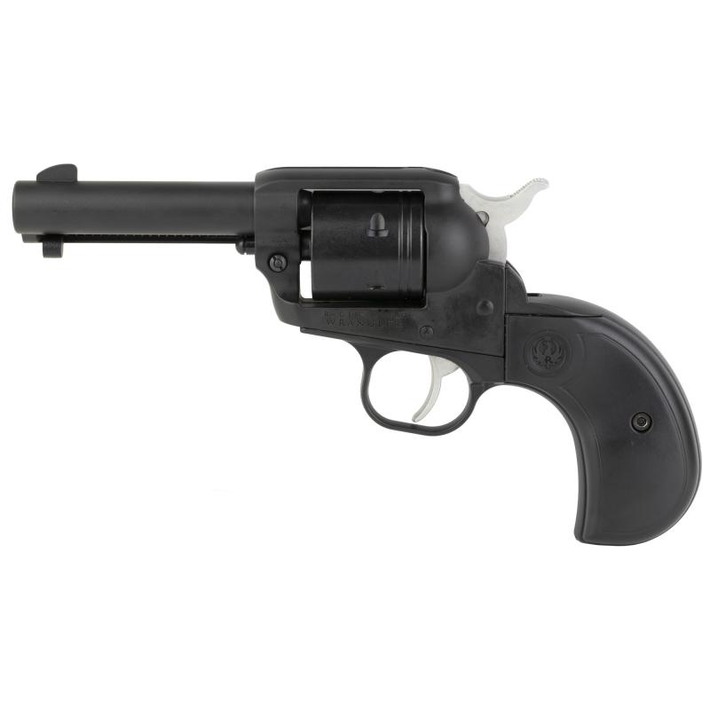 Wrangler Birdshead, Single Action Only, Revolver, 22LR, 3.75" Barrel, Aluminum Alloy, Cerakote Finish, Black, Birdshead Synthetic Grips, Integral Notch Rear Sight/Blade Front Sight, Transfer Bar Safety, 6 Rounds 02015, NOT FOR SALE IN MN
