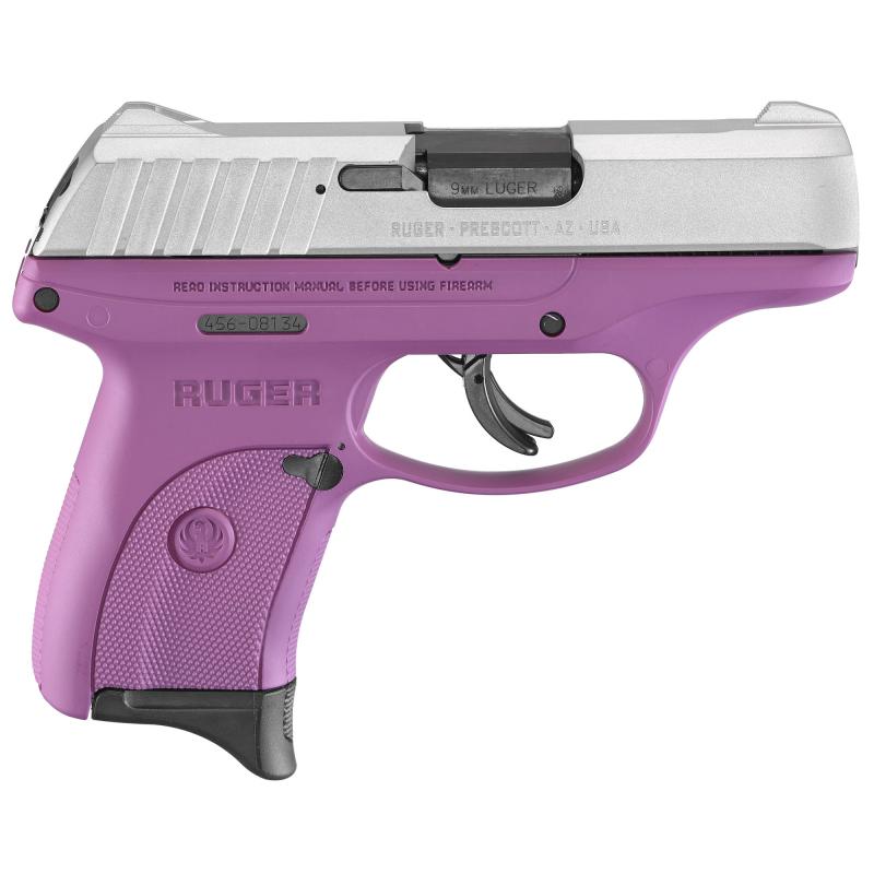 EC9s, Semi-automatic, Striker Fired, Compact, 9MM,3.1" Barrel, Purple Nylon Frame, Aluminum Cerakote Finish, 7Rd, 1 Magazine, Thumb Safety, Fixed Sights Integrated into the Slide 3295