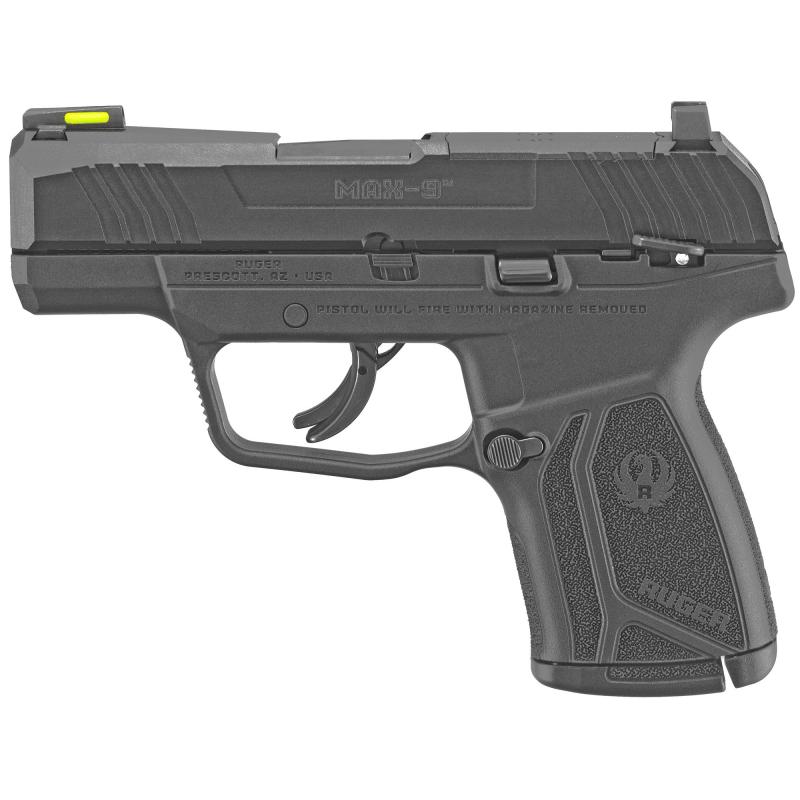 MAX-9, Semi-automatic, Striker Fired, Sub-Compact, 9MM, 3.2" Barrel, Black Oxide Finish, Polymer Frame, Thumb Safety, Optic Ready, Front TFO Night Sight, 10Rd, 2-10Rd Magazines 03501