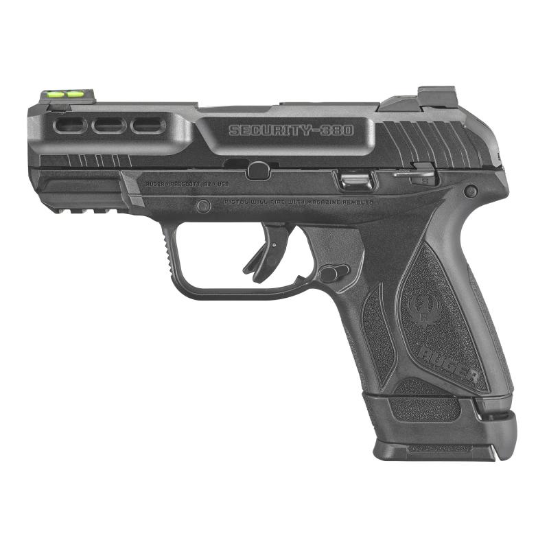 Security-380, Double Action, Semi-automatic, Polymer Frame Pistol, Compact, 380 ACP, 3.42" Barrel, Black Oxide Finish, Fiber Optic Front and Drift Adjustable Rear Sights, Manual Safety and Integrated Trigger Safety, 2 Magazines, (1)-15 Rounds and (1)-10