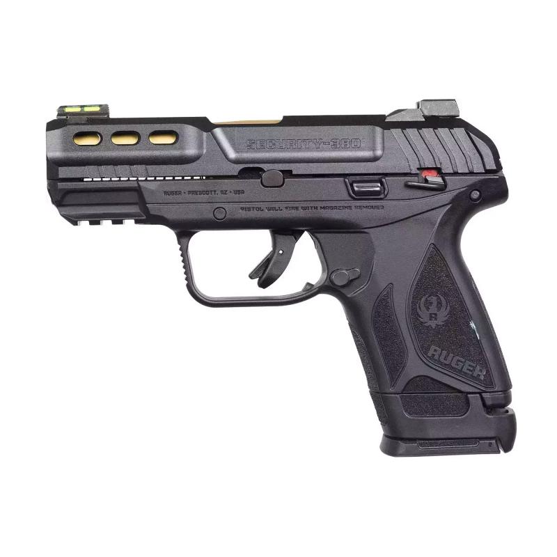 Security-380, Double Action, Semi-automatic, Polymer Frame Pistol, Compact, 380 ACP, 3.42" Gold Barrel, Black Oxide Slide Finish, Fiber Optic Front and Drift Adjustable Rear Sights, Manual Safety and Integrated Trigger Safety, 2 Magazines, (1)-15 Rounds