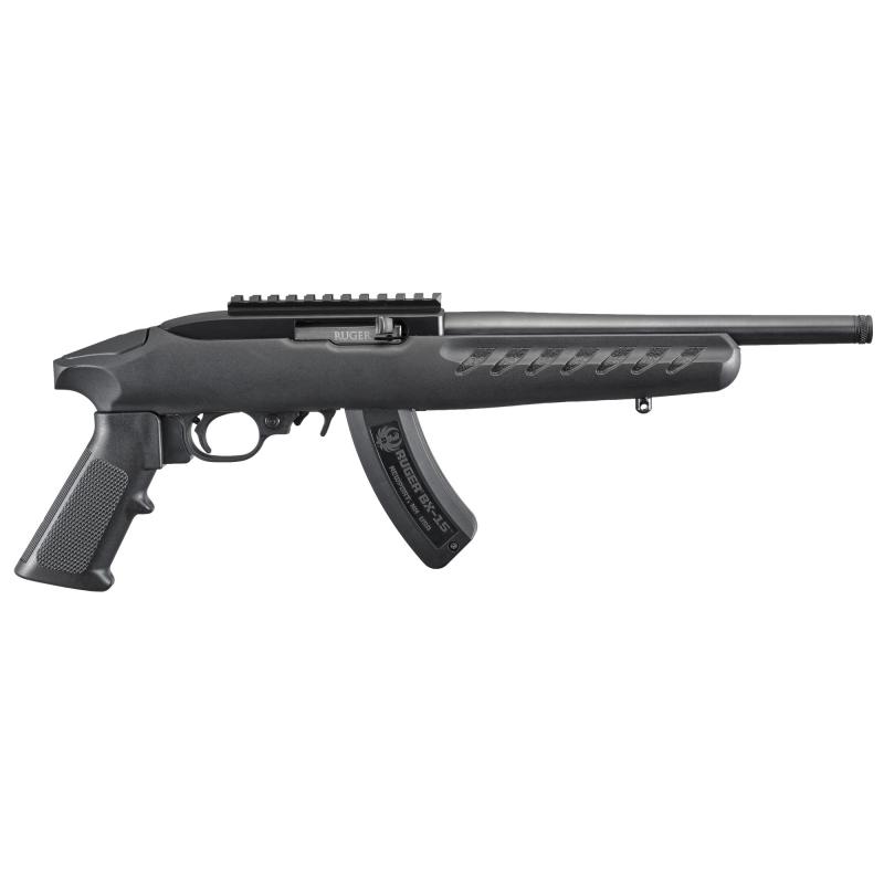 22 Charger .22 Long Rifle 10 Inch Threaded Barrel (1/2-28) Matte Black Finish Picatinny Rail A2-Style Pistol Grip Black Polymer Stock 15 Round
