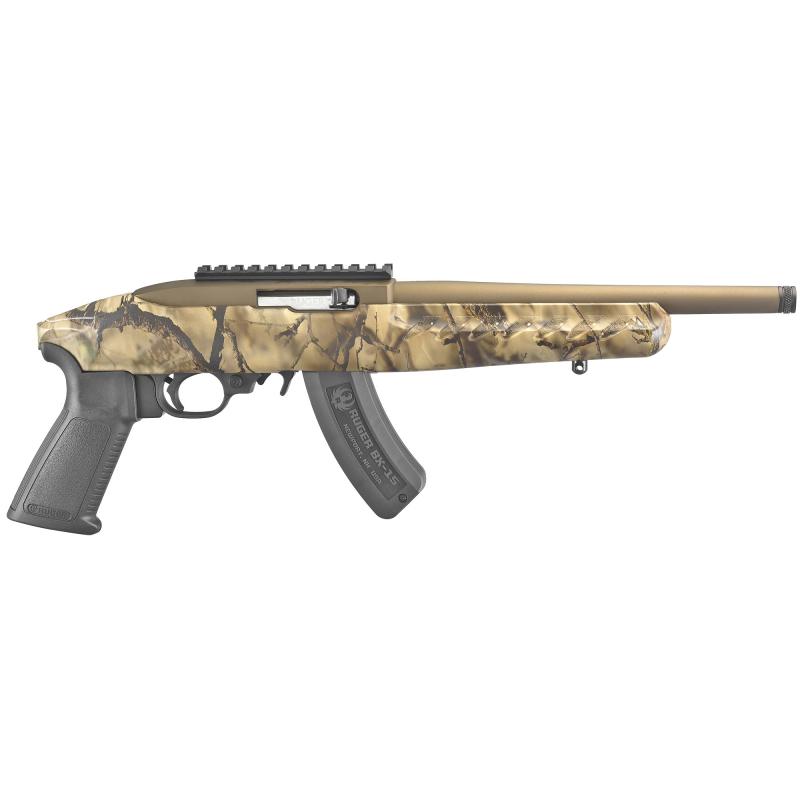 22 Charger, Semi-automatic, 22 LR, 10" Threaded Barrel, Aluminum Receiver, Bronze Cerakote Finish, Polymer Grip, Go Wild Camo I-M Brush Pattern, 15Rd 04934