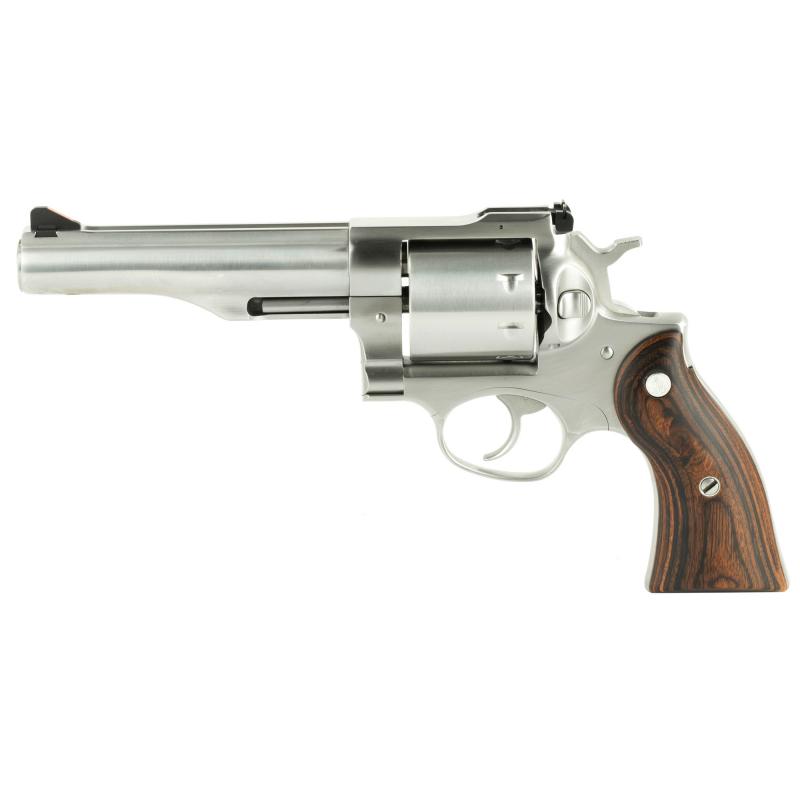 Redhawk Double Action Revolver 357 Magnum, 5.5" Barrel, Satin Stainless Finish, Hardwood Grips, 8Rd, Adjustable Rear Sight 05060