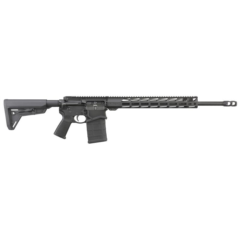 SFAR, Small-Frame Autoloading Rifle, Semi-automatic Modern Sporting Rifle, 6.5 Creedmoor, 20" Threaded Barrel, 1:8 RH Twist, 5/8"-24 Thread Pattern, Ruger 2 Port Boomer Muzzle Break, Type II Hard-Coat Anodized Finish, Black, Magpul MOE SL Stock, Magpul M