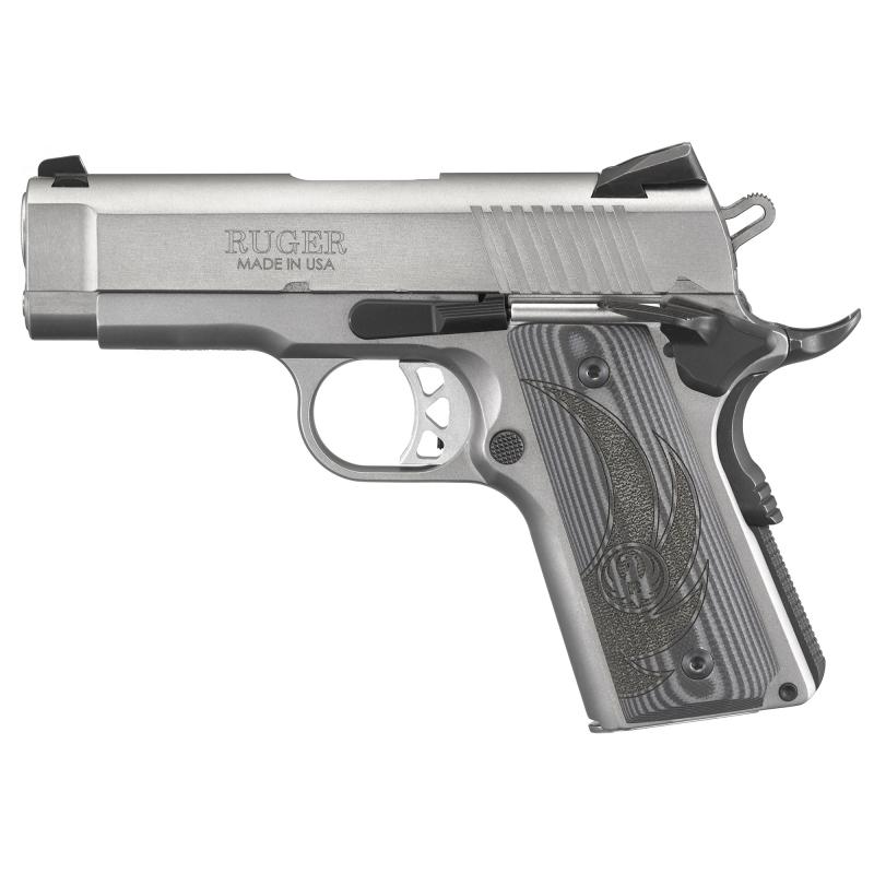 SR1911, Centerfire Pistol, 1911 Officer, 45ACP, 3.6" Barrel, Stainless Slide & Frame, 7Rd, Thumb Safety, Drift Adjustable Novak 3 Dot Sights, 2 Magazines, G10 Grips 06762