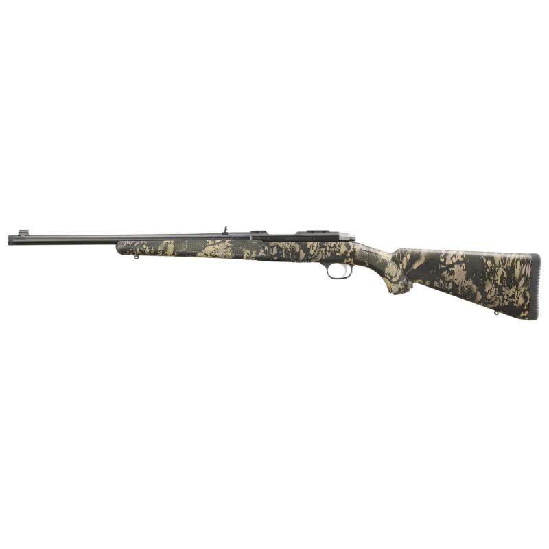 77/357, Bolt Action Rifle, 357 Magnum, 18.5" Cold Hammer-Forged Threaded Barrel, 1/2X28 Threads, Blued Alloy Steel Finish, Synthetic Kryptek Obskura Nox Camo Stock, Adjustable Rear and Bead Front Sights, 5 Round 07421