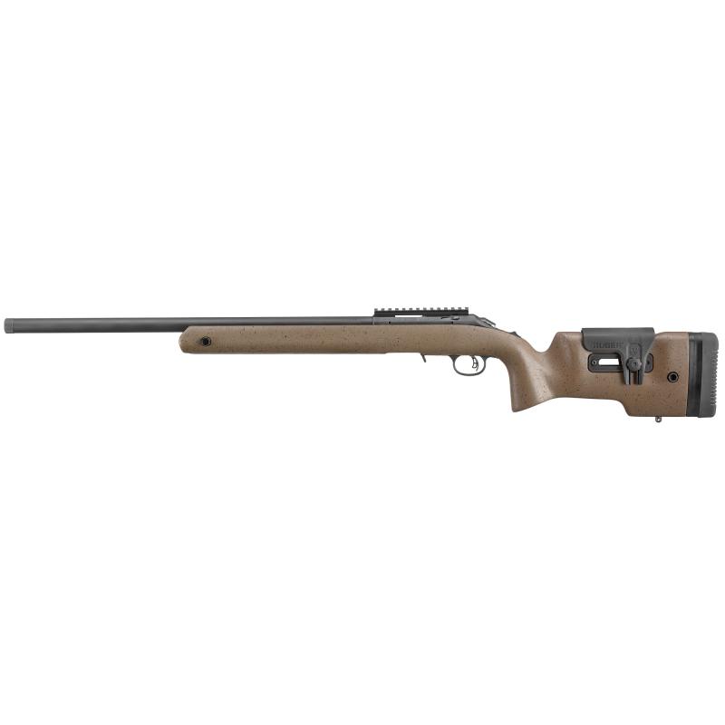 American Rimfire Long-Range Target, Bolt Action, 22LR, 22" Black Threaded Bull Barrel, 1/2X28 Threads, Speckled Black/Brown Target Stock, 10Rd 8378