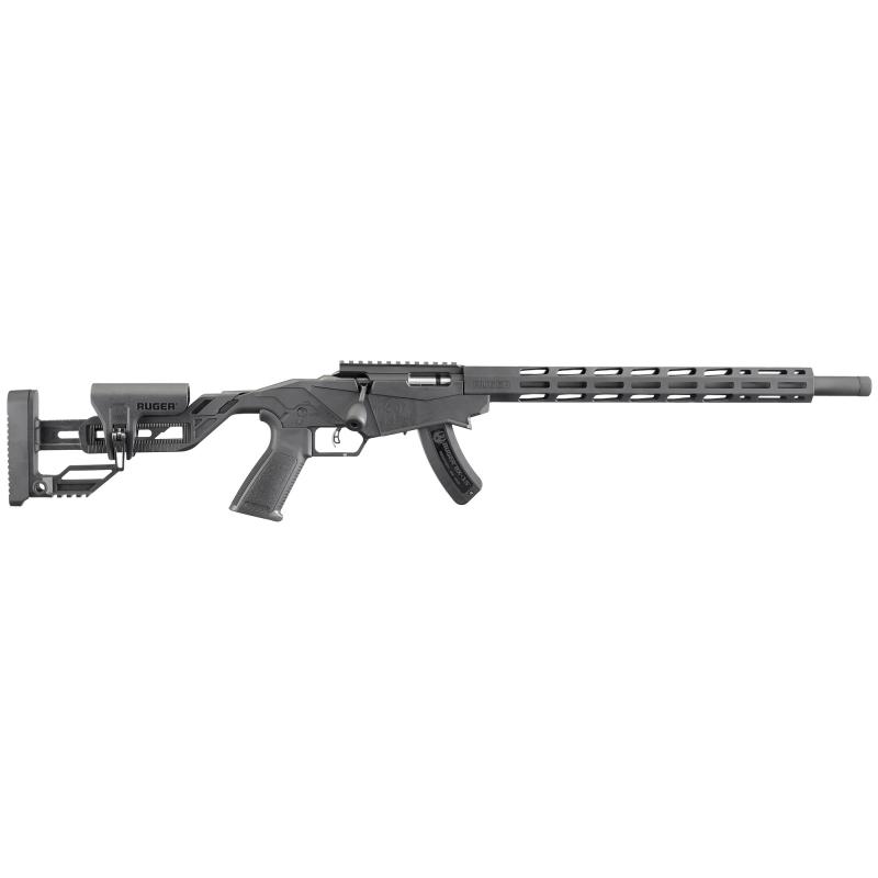 Precision Rimfire |.22 Long Rifle 18 Inch Threaded Barrel M-LOK Handguard Anodized Black Finish Chassis/Quick-Fit Precision Adjustable Stock 15 Round