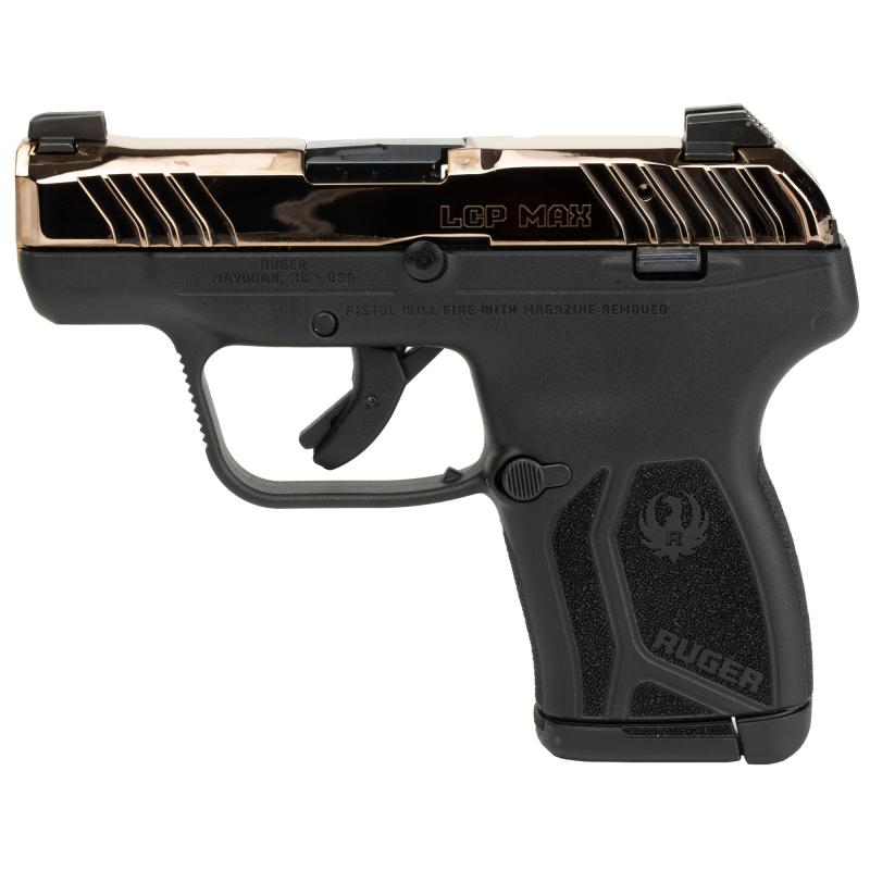 LCP MAX, Talo Edition, Double Action Only, Semi-automatic, Polymer Frame Pistol, Compact, 380ACP, 2.75" Barrel, PVD Finish, Rose Gold, Black Polymer Frame, Tritium Front Sight with White Outline, Drift Adjustable Rear Sight, 10 Rounds, 1 Magazine 13740