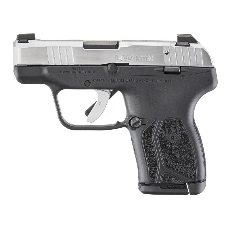 LCP MAX, 75th Anniversary, Double Action Only, Semi-automatic, Polymer Frame Pistol, Compact, 380ACP, 2.8" Barrel, Black Oxide Finish, Black Frame/Silver Slide, Tritium Front Sight with White Outline and Drift Adjustable Rear Sight, Integrated Trigger Sa