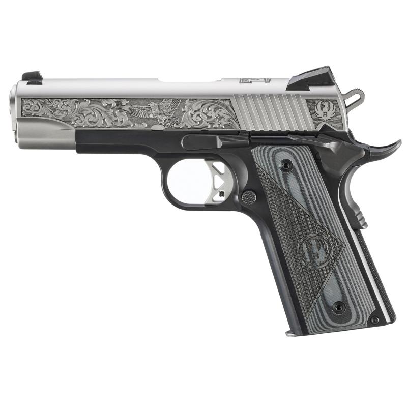 SR1911, Southport CT Edition, Semi-automatic, Metal Frame Pistol, 45 ACP, 4.25" Barrel, Aluminum Frame, Anodized Frame and Low-Glare Stainless Slide, Black Frame with Engraved Silver Slide, Black/Gray G10 Grips, Drift Adjustable Novak 3 Dot Sights, 7Roun