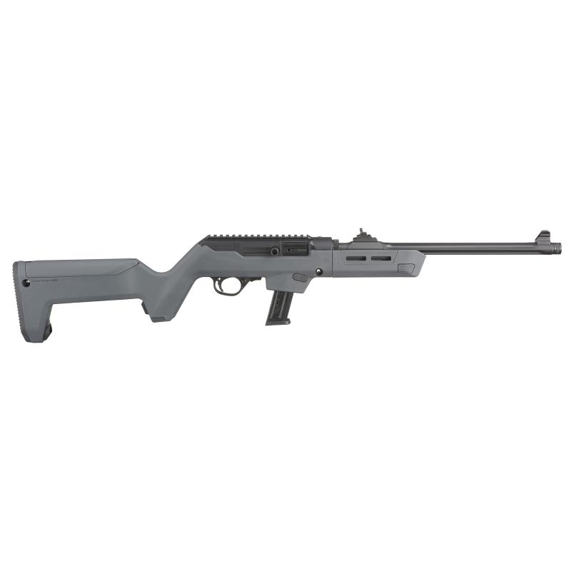 PC Carbine Magpul Backpacker, Semi-automatic Rifle, 9MM, 16.12" Fluted Barrel, Threaded 1/2X28", Anodized Finish, Black, Stealth Gray Magpul Backpacker Stock, Adjustable Ghost Ring Rear Sight, Blade Front Sight, 17 Rounds, 1 Magazine 19130