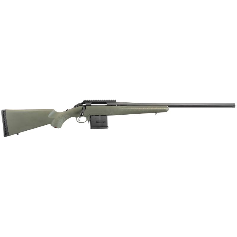 American Predator Rifle, Bolt-Action, 204 Ruger, 22" Threaded Barrel, Matte Black Finish, Green Composite Stock, Scope Base, 10Rd AI Style Magazine 26971