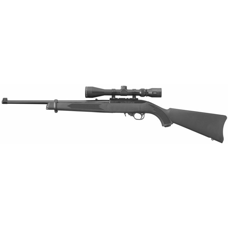 10/22 Carbine| Semi-automatic Rifle, 22 LR, 18.5" Barrel, Satin Black Finish, Alloy Steel Receiver, Black Synthetic Stock, With Viridian EON 3-9x40 Scope and Ruger Case, 10Rd Rotary Magazine 31143