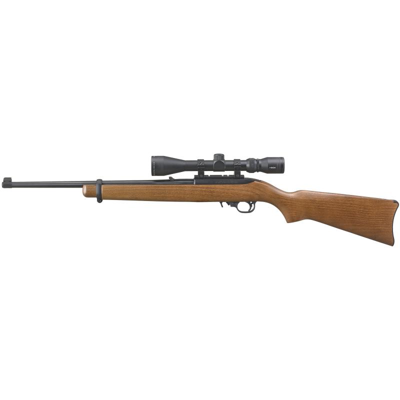 10/22 Carbine| Semi-automatic Rifle, 22LR, 18.5" Barrel, Satin Black Finish, Hardwood Stock, Viridian EON 3-9x40 Scope and Ruger Case, 10Rd Rotary Magazine 31159