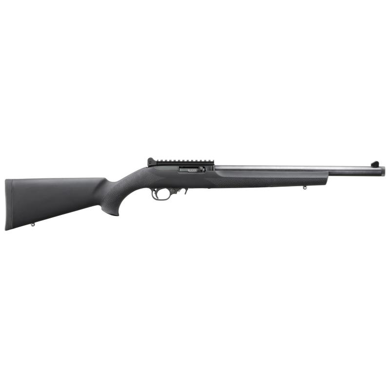 10/22, Carbine, Semi-automatic Rifle, 22 LR, 16.12" Heavy Barrel, Threaded 1/2x28, Satin Finish, Black, Hogue Tactical Stock, Ghost Ring Rear Sight, Protected Blade Front Sight, Picatinny Rail, 10 Rounds, 1 Magazine 31197