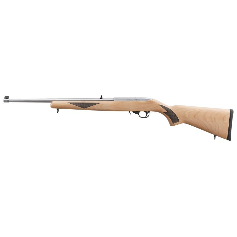 10/22 Sporter, Semi-Automatic Rifle, 22 LR, 18.5" Barrel, Clear Satin Finish, Alloy Steel, Natural Finished Hardwood Stock with Black Checkering, Adjustable Rear & Gold Bead Front Sight, 10 Rounds, 1 Magazine 31229